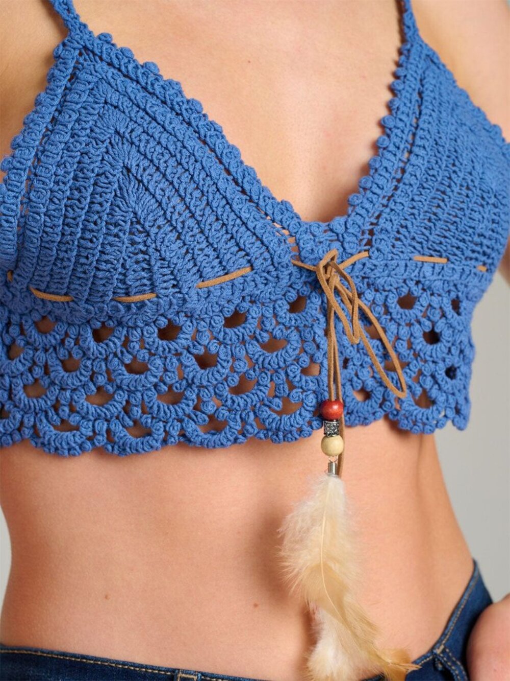 Blue Crochet Top S/M or M/L Brand New